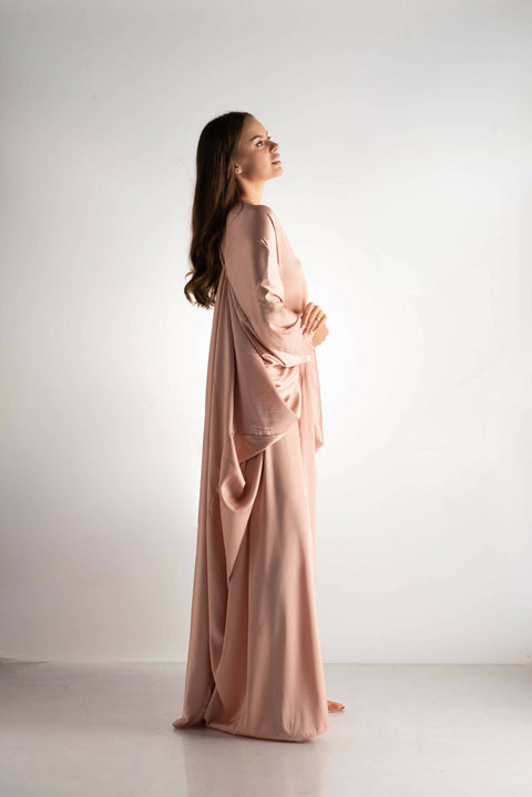 Rosché Satin Blush Elegance Abaya