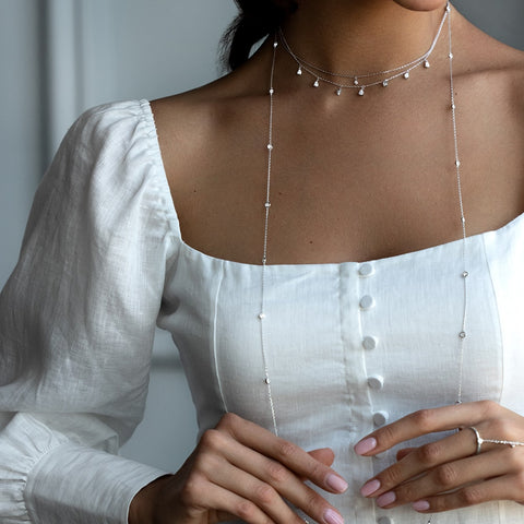 Necklace-sautoir Dots 113cm