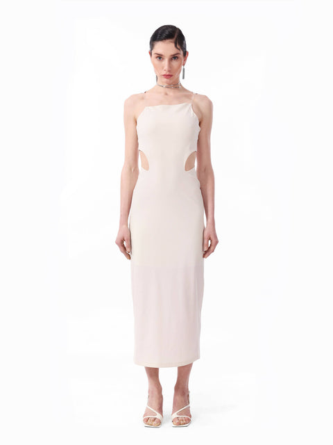Swan-Inspired Asymmetric Dress