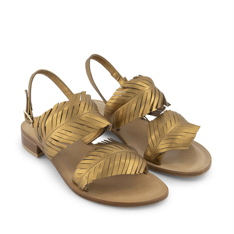 Scario - Greek inspired wedge sandals bronze