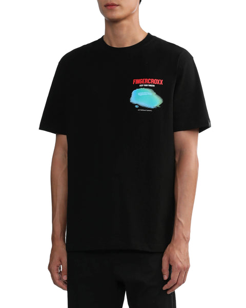 Neon Logo Black T-shirt in Cotton Jersey