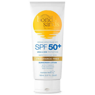 Bondi Sands Sunscreen Lotion For Body SPF50+ - Fragrance Free 150ml
