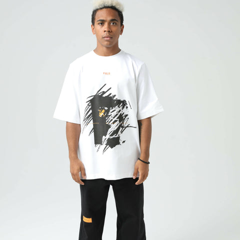 “Cadence, Rhythm, Tempo” White T- Shirt Edward Acosta X Domo Jones