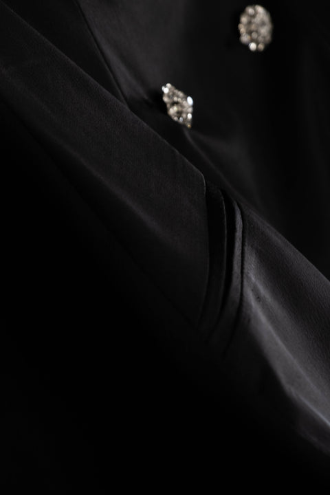 Feather Detailed Tuxedo Dress