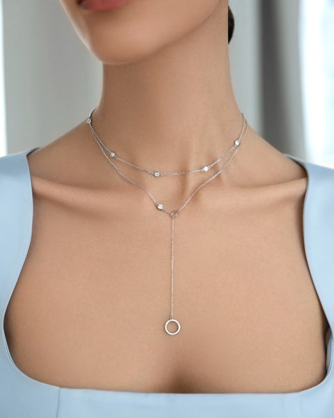 Double necklace with circle